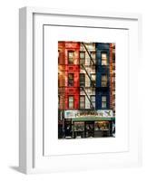 Old Building Facade in the Colors of the American Flag in Times Square - Manhattan - NYC-Philippe Hugonnard-Framed Art Print