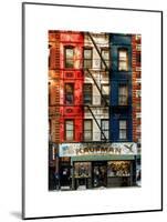 Old Building Facade in the Colors of the American Flag in Times Square - Manhattan - NYC-Philippe Hugonnard-Mounted Art Print