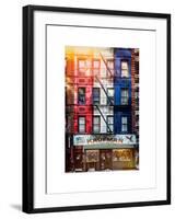 Old Building Facade in the Colors of the American Flag in Times Square - Manhattan - NYC-Philippe Hugonnard-Framed Art Print