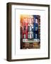 Old Building Facade in the Colors of the American Flag in Times Square - Manhattan - NYC-Philippe Hugonnard-Framed Art Print