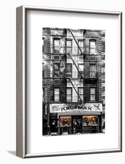 Old Building Facade in the Colors of the American Flag in Times Square - Manhattan - NYC-Philippe Hugonnard-Framed Art Print