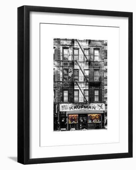 Old Building Facade in the Colors of the American Flag in Times Square - Manhattan - NYC-Philippe Hugonnard-Framed Art Print