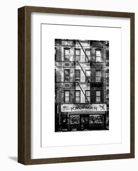 Old Building Facade in the Colors of the American Flag in Times Square - Manhattan - NYC-Philippe Hugonnard-Framed Art Print