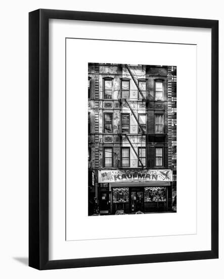 Old Building Facade in the Colors of the American Flag in Times Square - Manhattan - NYC-Philippe Hugonnard-Framed Art Print