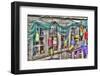 Old building, Netarts, Oregon. Decorated with colorful fishing gear.-Darrell Gulin-Framed Photographic Print