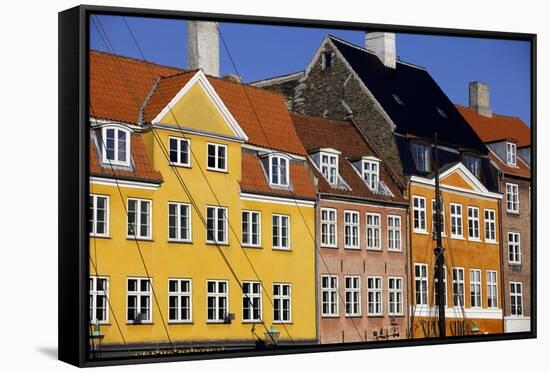 Old Buildings in Famous Nyhavn Harbour Area of Copenhagen, Denmark, Scandinavia, Europe-Simon Montgomery-Framed Stretched Canvas