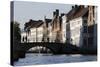 Old Buildings on Canal, Bruges, West Flanders, Belgium, Europe-Godong-Stretched Canvas