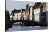 Old Buildings on Canal, Bruges, West Flanders, Belgium, Europe-Godong-Stretched Canvas