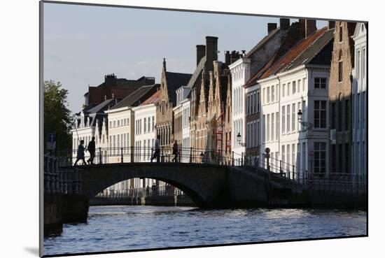 Old Buildings on Canal, Bruges, West Flanders, Belgium, Europe-Godong-Mounted Photographic Print