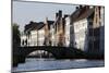 Old Buildings on Canal, Bruges, West Flanders, Belgium, Europe-Godong-Mounted Photographic Print