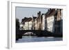 Old Buildings on Canal, Bruges, West Flanders, Belgium, Europe-Godong-Framed Photographic Print