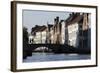 Old Buildings on Canal, Bruges, West Flanders, Belgium, Europe-Godong-Framed Photographic Print