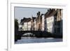 Old Buildings on Canal, Bruges, West Flanders, Belgium, Europe-Godong-Framed Photographic Print