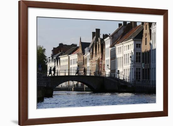 Old Buildings on Canal, Bruges, West Flanders, Belgium, Europe-Godong-Framed Photographic Print