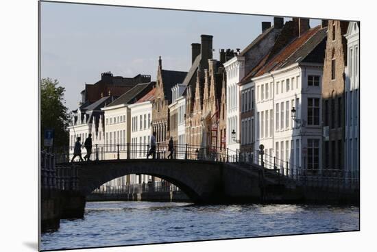 Old Buildings on Canal, Bruges, West Flanders, Belgium, Europe-Godong-Mounted Photographic Print