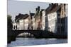 Old Buildings on Canal, Bruges, West Flanders, Belgium, Europe-Godong-Mounted Photographic Print