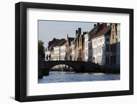 Old Buildings on Canal, Bruges, West Flanders, Belgium, Europe-Godong-Framed Premium Photographic Print