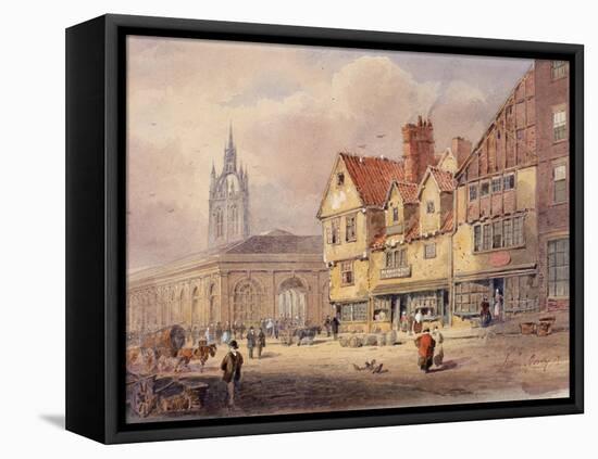 Old Buildings, Union Street and Corn Exchange before Town Hall Was Built (Bodycolour on Paper)-John Storey-Framed Stretched Canvas