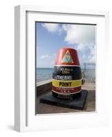 Old Buoy Used as Marker for the Furthest Point South in the United States, Key West, Florida, USA-R H Productions-Framed Photographic Print