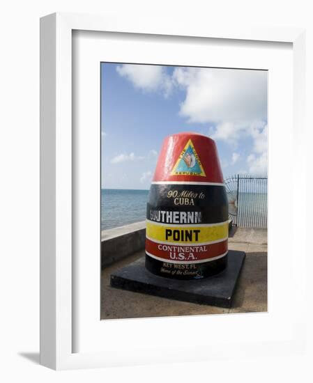 Old Buoy Used as Marker for the Furthest Point South in the United States, Key West, Florida, USA-R H Productions-Framed Photographic Print