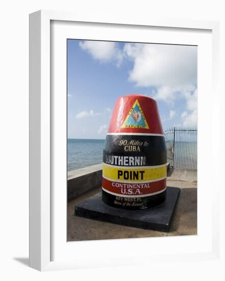 Old Buoy Used as Marker for the Furthest Point South in the United States, Key West, Florida, USA-R H Productions-Framed Photographic Print