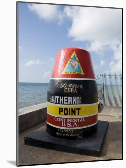 Old Buoy Used as Marker for the Furthest Point South in the United States, Key West, Florida, USA-R H Productions-Mounted Photographic Print