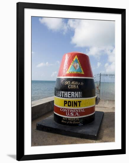 Old Buoy Used as Marker for the Furthest Point South in the United States, Key West, Florida, USA-R H Productions-Framed Photographic Print