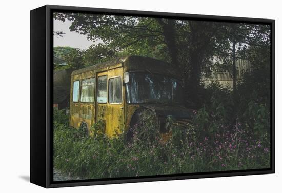 Old Bus in Woodland-Clive Nolan-Framed Stretched Canvas