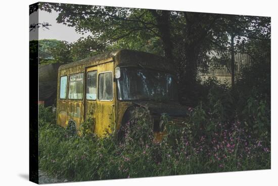 Old Bus in Woodland-Clive Nolan-Stretched Canvas