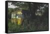Old Bus in Woodland-Clive Nolan-Framed Stretched Canvas