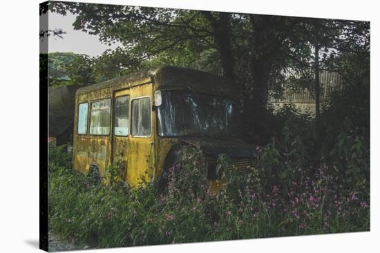 Old Bus in Woodland-Clive Nolan-Stretched Canvas