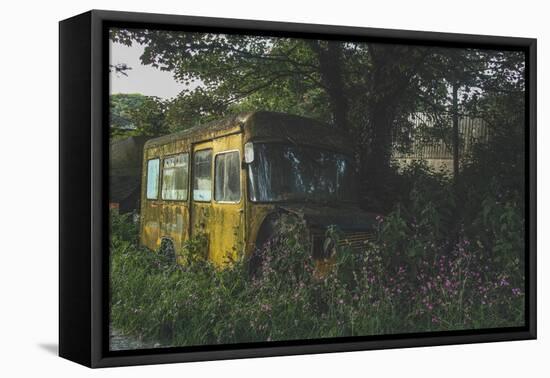 Old Bus in Woodland-Clive Nolan-Framed Stretched Canvas