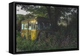 Old Bus in Woodland-Clive Nolan-Framed Stretched Canvas