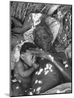 Old Bushman Woman Holding a Baby-null-Mounted Photographic Print