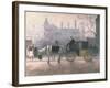 Old Cab at All Saints, Manchester, 1911 (Oil on Canvas)-Adolphe Valette-Framed Giclee Print