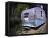 Old Camper at a Car Cemetery in Colorado-Michael Brown-Framed Stretched Canvas