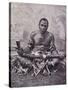 Old Cannibal from Solomon Islands, Photo from Journal Des Voyages Magazine, 1909, Melanesia-null-Stretched Canvas