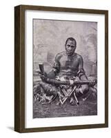 Old Cannibal from Solomon Islands, Photo from Journal Des Voyages Magazine, 1909, Melanesia-null-Framed Giclee Print