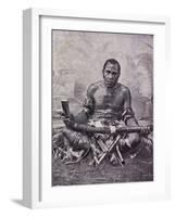 Old Cannibal from Solomon Islands, Photo from Journal Des Voyages Magazine, 1909, Melanesia-null-Framed Giclee Print