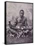 Old Cannibal from Solomon Islands, Photo from Journal Des Voyages Magazine, 1909, Melanesia-null-Framed Stretched Canvas