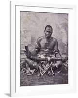 Old Cannibal from Solomon Islands, Photo from Journal Des Voyages Magazine, 1909, Melanesia-null-Framed Giclee Print