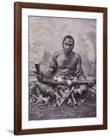 Old Cannibal from Solomon Islands, Photo from Journal Des Voyages Magazine, 1909, Melanesia-null-Framed Giclee Print