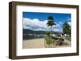 Old Cannons on Shore of the Town of Paraty, Rio De Janeiro, Brazil, South America-Michael Runkel-Framed Photographic Print