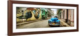 Old Car and a Mural on a Street, Havana, Cuba-null-Framed Photographic Print