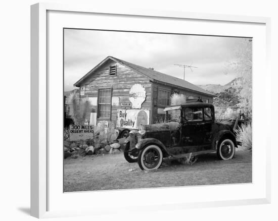 Old Car and Gas Pump-Hackberry General Store-Carol Highsmith-Framed Photo