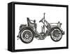Old Car on a White Background. Sketch-AVA Bitter-Framed Stretched Canvas