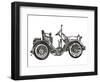 Old Car on a White Background. Sketch-AVA Bitter-Framed Art Print