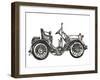 Old Car on a White Background. Sketch-AVA Bitter-Framed Art Print