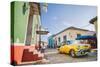 Old Car On Cobblestone Street In Trinidad, Cuba-Erik Kruthoff-Stretched Canvas