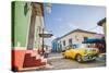 Old Car On Cobblestone Street In Trinidad, Cuba-Erik Kruthoff-Stretched Canvas